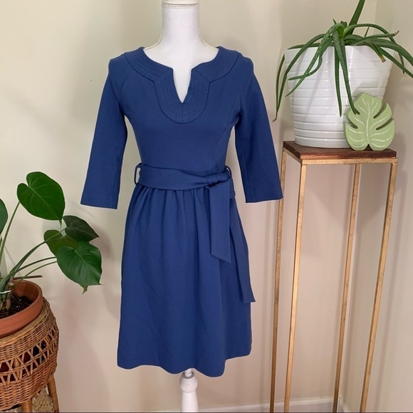 Milly of New York Quarter Length Sleeve Knit Dress in Blue sz P - Picture 1 of 4